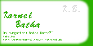 kornel batha business card